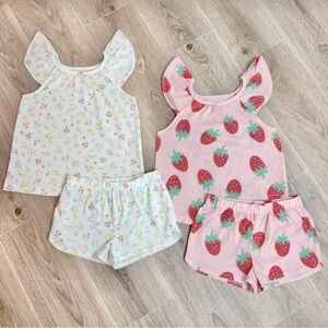Girls summer 2-piece Pajama Sets size 4T (2 sets- 4 pieces)